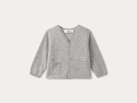 Baby Boys & Girls Grey Cashmere Cardigan For Sale