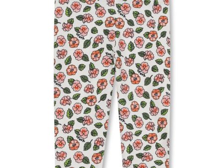 Baby Girls White Flowers Cotton Leggings Online now