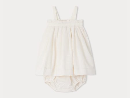 Baby Girls White Cotton Dress Set Online now