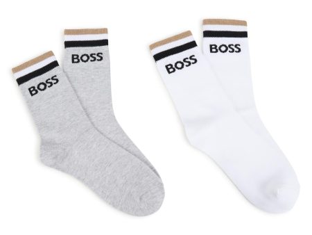 Boys White Cotton Socks Set(2 Pack) Online Sale