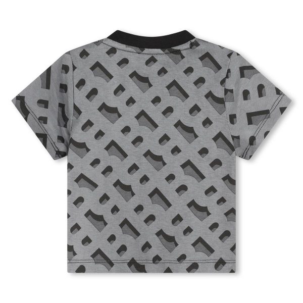 Baby Boys Grey Logo Cotton T-Shirt For Discount