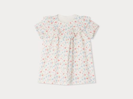 Baby Girls Light Pink Floral Cotton Dress For Discount