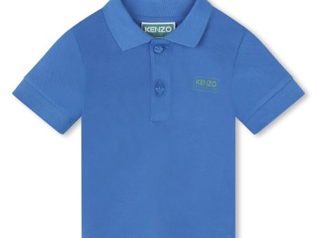 Baby Boys Blue Cotton Polo Shirt on Sale