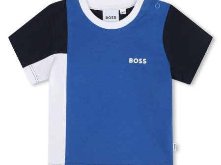 Baby Boys Blue Cotton T-Shirt For Sale