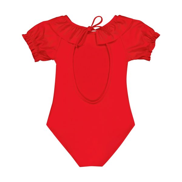 Girls Red Swimsuit Fashion