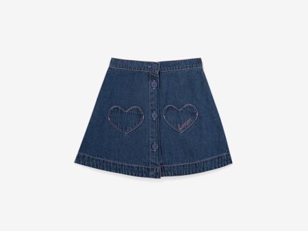 Girls Dark Blue Denim Skirt Online Sale