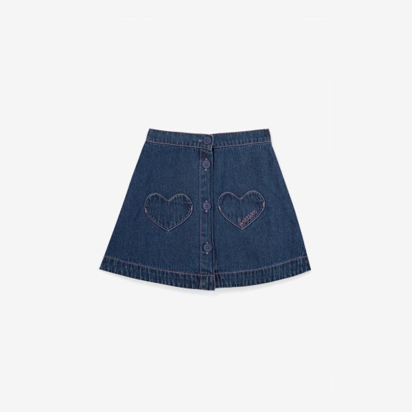 Girls Dark Blue Denim Skirt Online Sale