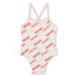 Baby Girls White Logo Swimsuit Cheap