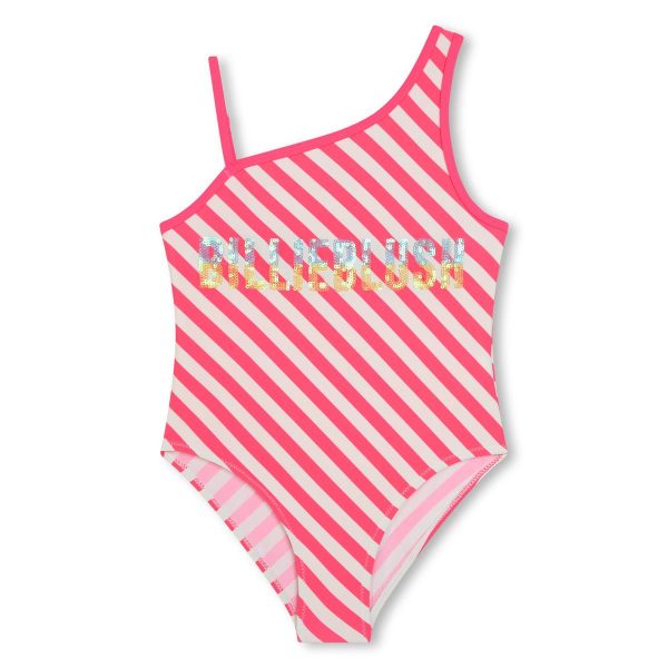 Girls Pink Stripes Swimsuit Discount