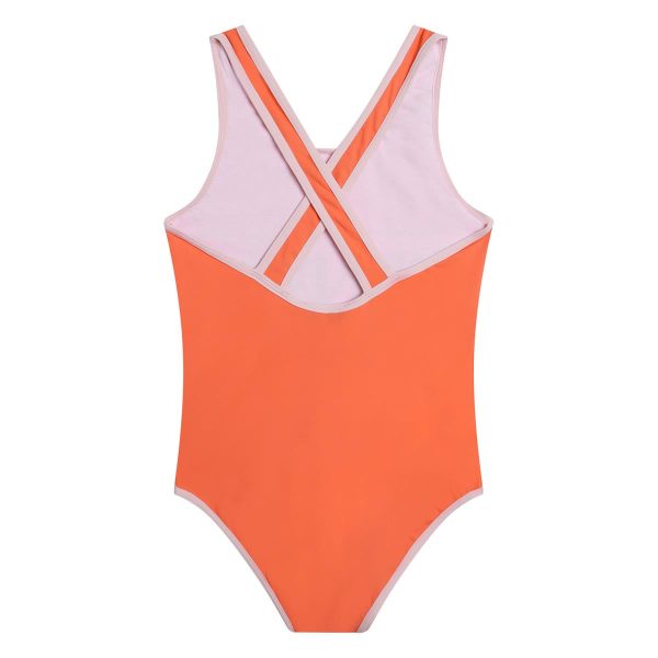 Girls Orange Logo Swimsuit Online now