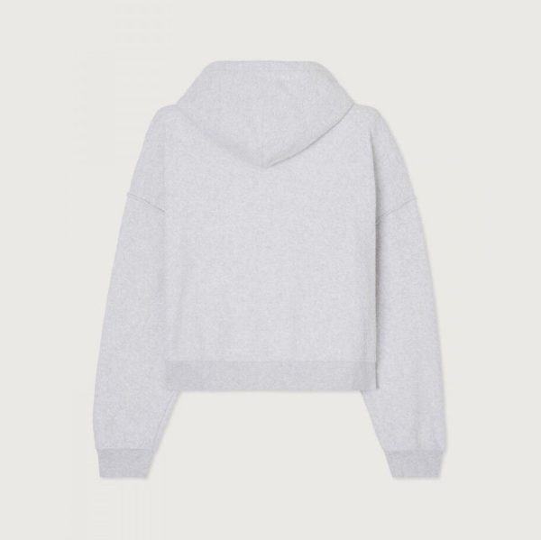 Women Light Grey Cotton Zip-Up Top Online now