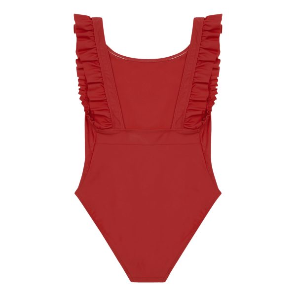 Girls Wine Red Swimsuit Online Hot Sale