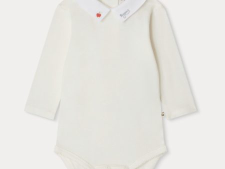 Baby Boys White Cotton Babysuit Sale