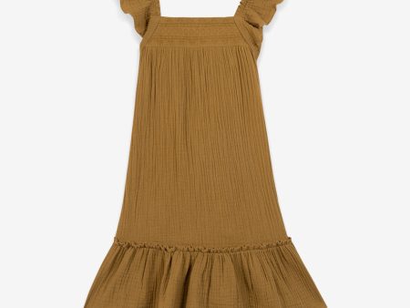 Girls Brown Cotton Dress Online Hot Sale