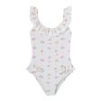 Girls White Floral Swimsuit Online Hot Sale