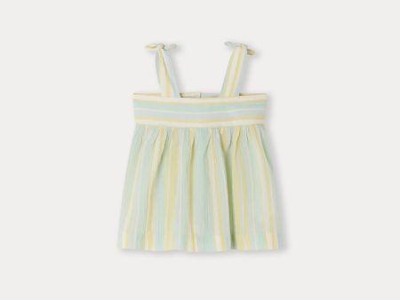 Baby Girls Green Stripes Cotton Top Online