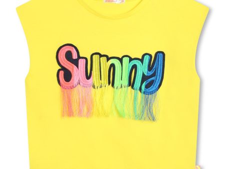 Girls Yellow Cotton T-Shirt For Cheap