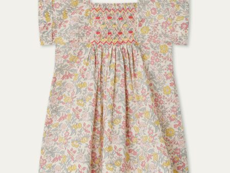 Baby Girls Pink Floral Cotton Dress Discount