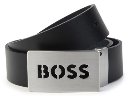 Boys Black Logo Belt Online Hot Sale