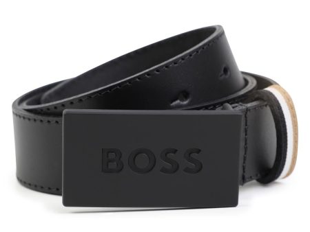 Boys Black Logo Belt Sale