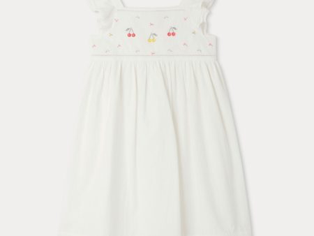 Girls White Embroidered Cotton Dress Fashion