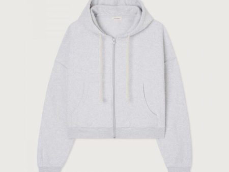 Women Light Grey Cotton Zip-Up Top Online now