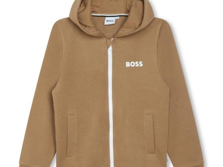 Boys Camel Zip-Up Top For Discount