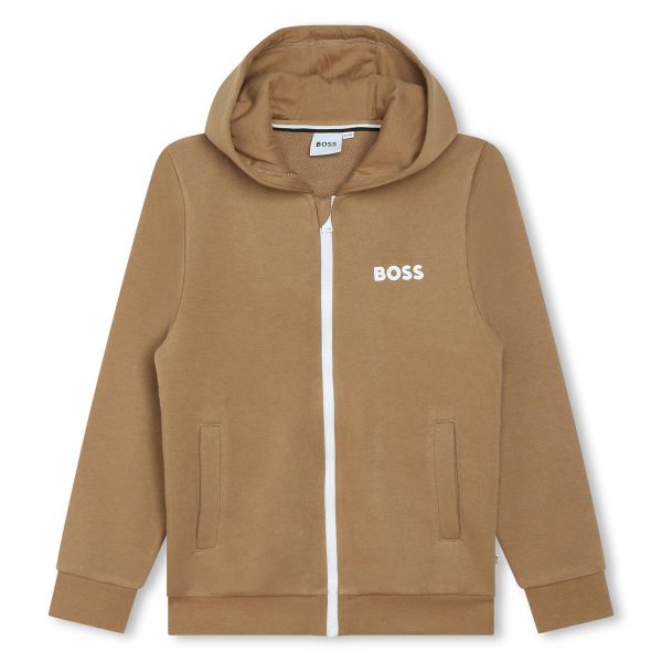 Boys Camel Zip-Up Top For Discount