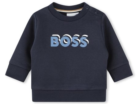 Baby Boys Navy Cotton Sweatshirt Online now