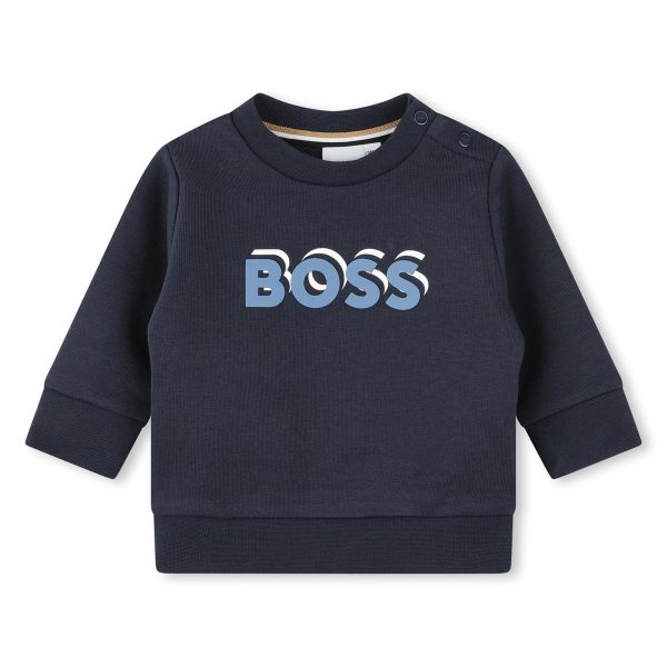 Baby Boys Navy Cotton Sweatshirt Online now