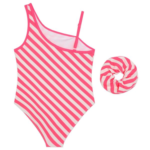 Girls Pink Stripes Swimsuit Discount