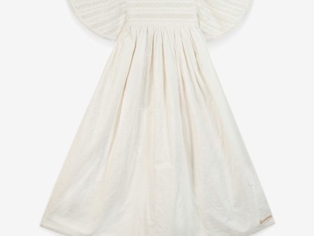 Girls White Cotton Dress Hot on Sale