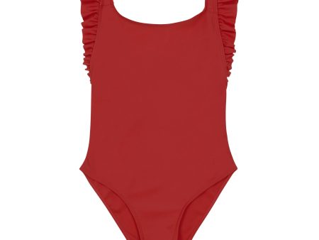 Girls Wine Red Swimsuit Online Hot Sale