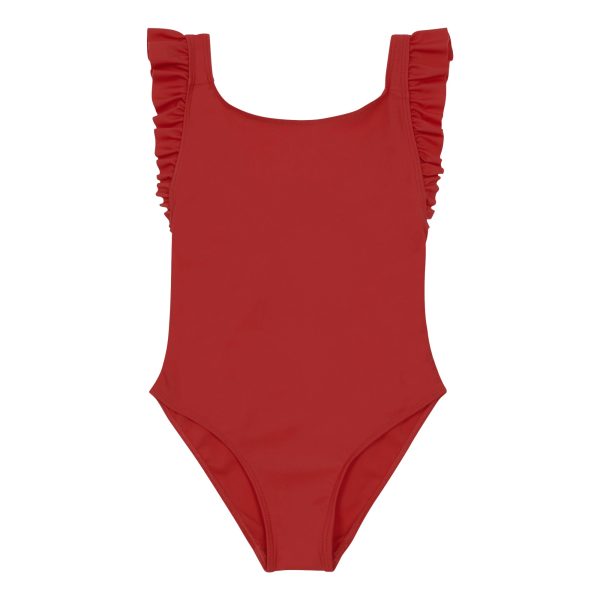 Girls Wine Red Swimsuit Online Hot Sale