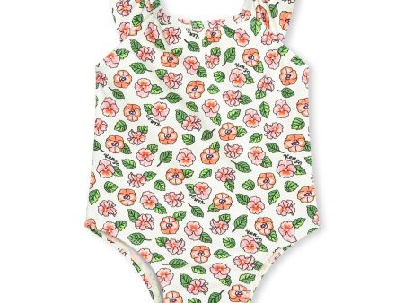 Baby Girls White Flowers Swimsuit For Sale