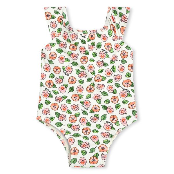 Baby Girls White Flowers Swimsuit For Sale