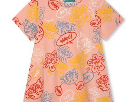 Baby Girls Orange Cotton Dress on Sale