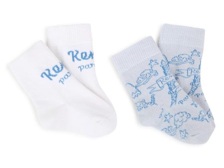 Baby Boys & Girls Blue Cotton Socks Set(2 Pack) Online Hot Sale