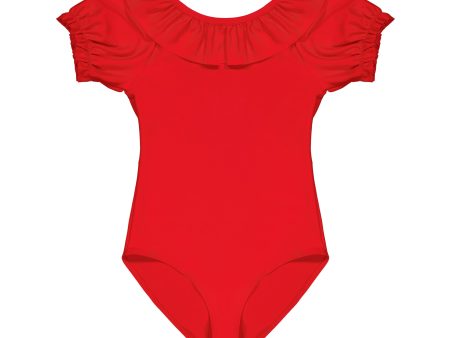 Girls Red Swimsuit Fashion