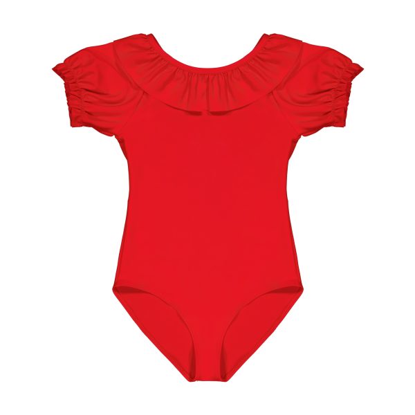 Girls Red Swimsuit Fashion