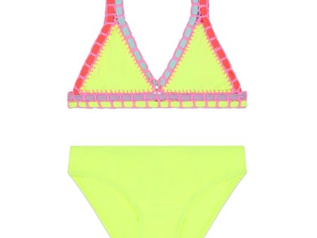 Girls Fluo Yellow Swimsuit Online Hot Sale