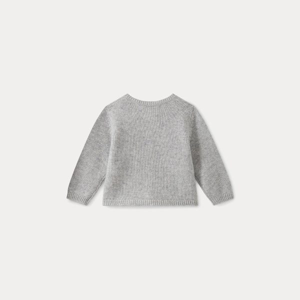 Baby Boys & Girls Grey Cashmere Cardigan For Sale