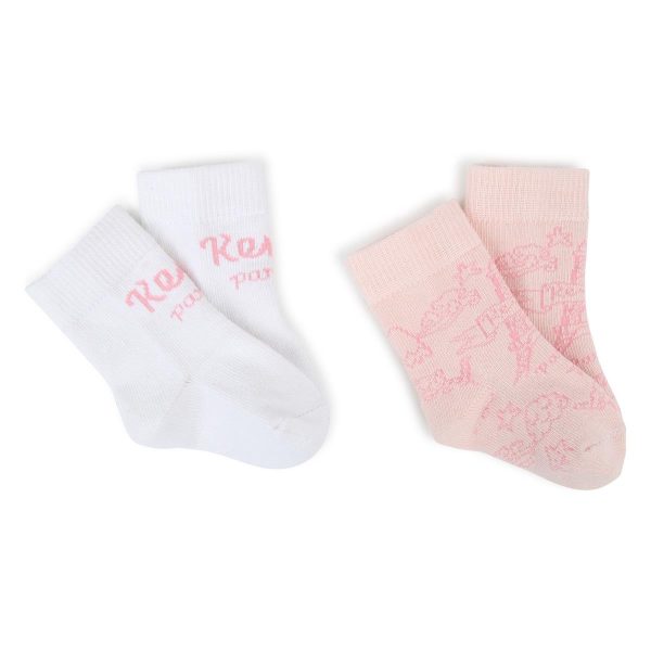 Baby Boys & Girls Pink Cotton Socks Set(2 Pack) Online Sale