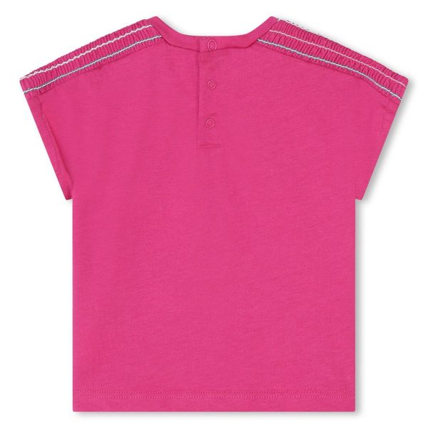 Baby Girls Fuchsia Cotton T-Shirt on Sale