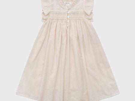 Girls Beige Lace Cotton Dress Sale