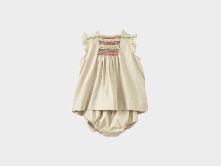 Baby Girls Beige Dress Set For Sale