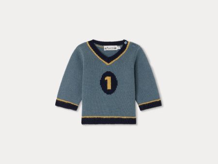 Baby Boys Blue Cashmere Sweater Hot on Sale