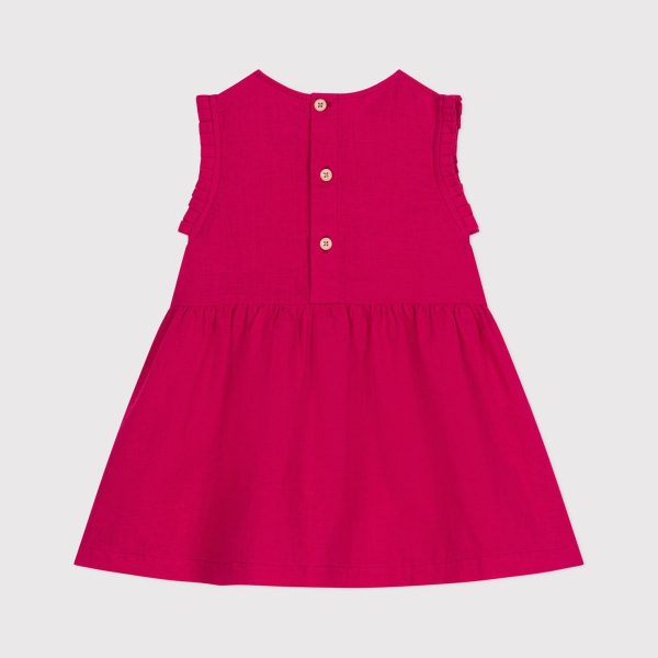 Baby Girls Fuchsia Linen Dress Sale