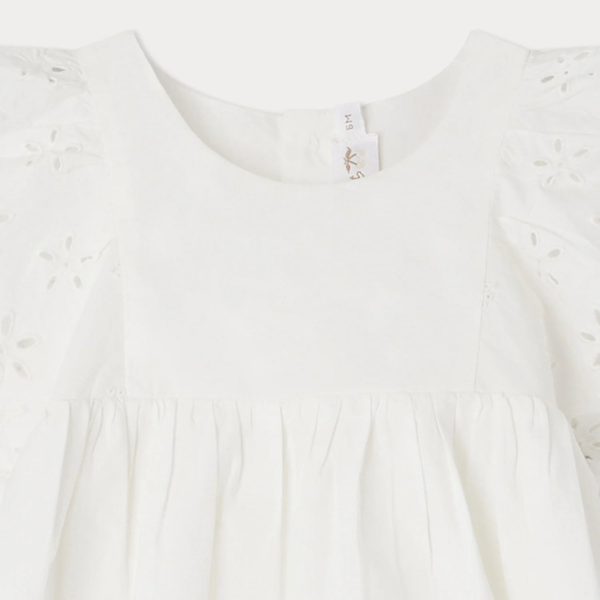 Baby Girls White Embroidered Cotton Dress Set Online