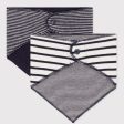 Baby Boys & Girls Black Stripes Cotton Bib Set(2 Pack) Fashion